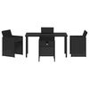 vidaXL Set da Pranzo per Giardino 5 pcs Nero polyrattan