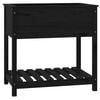 vidaXL Fioriera con Mensola Nera 82,5x54x81 cm Legno Massello di Pino