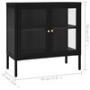 vidaXL Credenza Nera 70x35x70 cm in Acciaio e Vetro