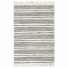 vidaXL Tappeto Chindi Artigianale Cotone 160x230 cm Antracite e Bianco