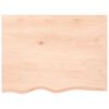 vidaXL Piano Bagno 80x60x(2-6) cm in Legno Massello Non Trattato