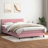 vidaXL Letto a Molle con Materasso e LED Rosa 140x210 cm in Velluto