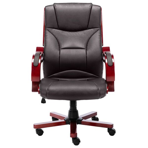 vidaXL Sedia da Ufficio Marrone in Vera Pelle