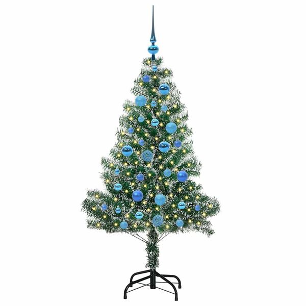vidaXL Albero di Natale Artificiale Imbiancato con Luci LED 150 cm