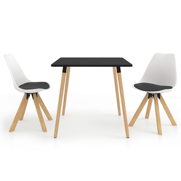 vidaXL Set da Pranzo 3 pz Bianco e Nero