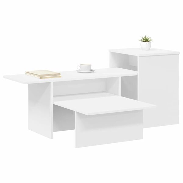 vidaXL Tavolo consolle Bianco 91,5 x 35 x 38,5 cm Legno multistrato