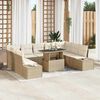vidaXL Set Divano da Giardino 10 pcs Beige e Crema polyrattan