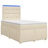 vidaXL Letto box spring con materasso Crema 120 x 200 cm Tessuto