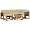 vidaXL Set di divani da esterno con cuscino 7 pcs Naturale e Beige