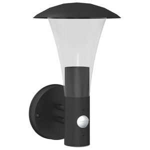vidaXL Applique da Esterno con Sensore Nera in Acciaio Inossidabile