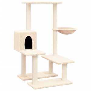 vidaXL Albero per Gatti con Tiragraffi in Sisal Crema 94,5 cm