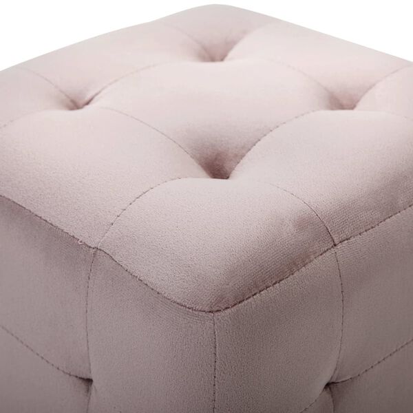 vidaXL Pouf 2 pz Rosa 30x30x30 cm in Velluto
