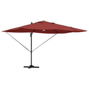 vidaXL Parasol Roma a braccio Rosso e Nero 352 x 251 x 265 cm