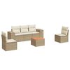 vidaXL Set Divano da Giardino 6 pz con Cuscini Beige in Polyrattan