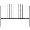 vidaXL Recinzione da Giardino con Punta a Lancia in Acciaio 181x150 cm Nero