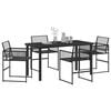 vidaXL Set da Pranzo per Giardino 5 pcs Nero