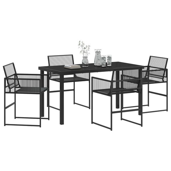 vidaXL Set da Pranzo per Giardino 5 pcs Nero
