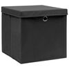 vidaXL Contenitori con Coperchi 4 pz 28x28x28 cm Nero