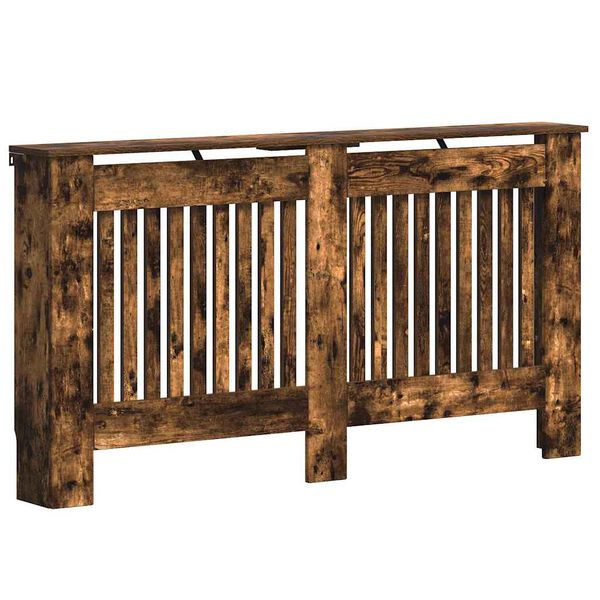 vidaXL Copertura per radiatori Rovere fum&eacute; 152 x 19 x 81,5 cm