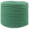 vidaXL Corda di Cotone 10 mm 50 m Verde 100% Cotone