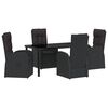 vidaXL Set da Pranzo per Giardino 5 pz Nero polyrattan