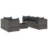 vidaXL Set Divani da Giardino 6 pz con Cuscini in Polyrattan Grigio