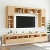 vidaXL Set Mobili TV a Muro 8 pz con Luci LED Rovere Sonoma