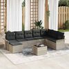 vidaXL Set Divano da Giardino con cuscino 9 pcs Grigio Poly Rattan