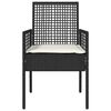 vidaXL Sedia da Giardino 2 pcs Nero 55 x 53 x 85 cm polyrattan