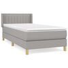 vidaXL Giroletto a Molle con Materasso Grigio Chiaro 80x200 cm Tessuto