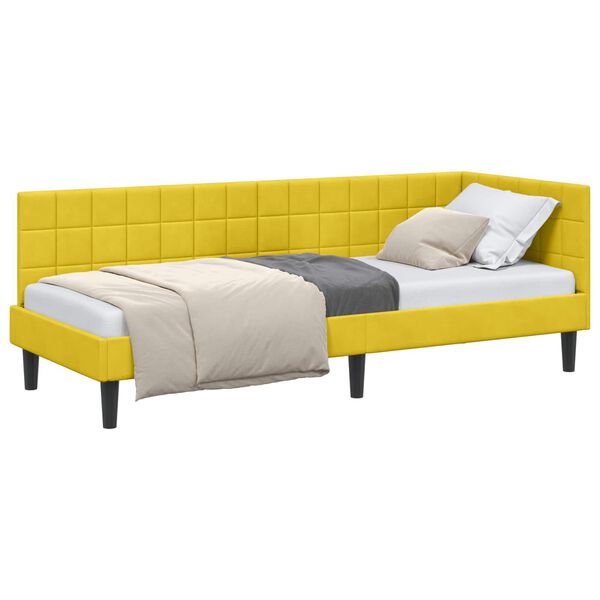 vidaXL Cornice del letto ad angolo Giallo 80 cm x 200 cm Velluto