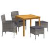 vidaXL Set Mobili da Pranzo per Giardino 5 pz Grigio