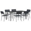 vidaXL Set da pranzo 7 pz Antracite Acciaio