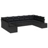 vidaXL Set Divano da Giardino 10 pz Nero polyrattan