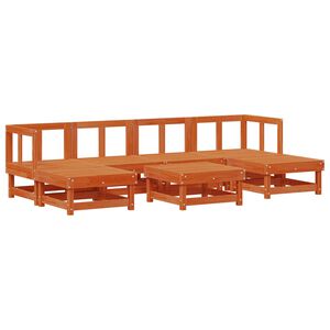 vidaXL Set Lounge da Giardino 7 pz Marrone Cera