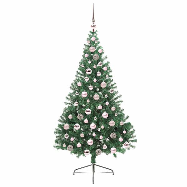 vidaXL Albero di Natale artificiale con luci integrate Verde 180 cm