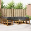 vidaXL Set di divani da esterno 10 pcs Naturale e Antracite