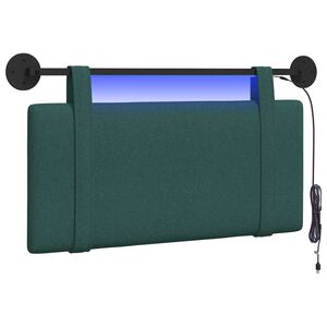vidaXL Testiera sospesa Verde Scuro Tessuto