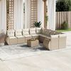 vidaXL Set Divani da Giardino 11 pz con Cuscini Beige in Polyrattan