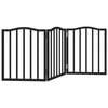 vidaXL Cancello per Cani Pieghevole 3 Pannelli Nero 150cm Legno Pioppo