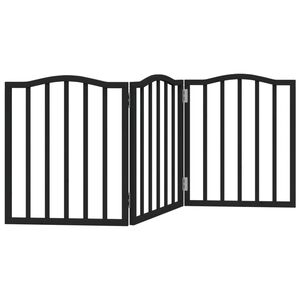 vidaXL Cancello per Cani Pieghevole 3 Pannelli Nero 150cm Legno Pioppo