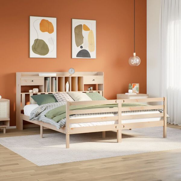 vidaXL Letto Libreria senza Materasso 180x200 cm in Legno di Pino