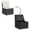 vidaXL Set Divani da Giardino 5 pz con Cuscini in Polyrattan Nero