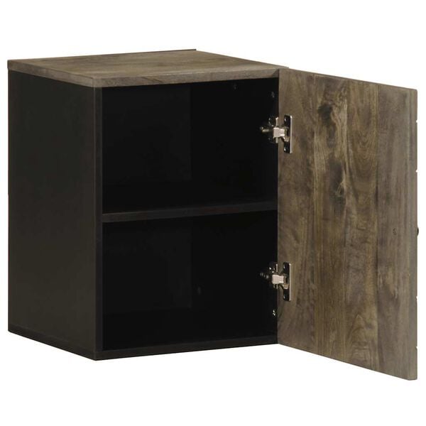 vidaXL Mobile da Bagno a Parete Nero 38x33x48 cm Legno Massello Mango