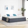 vidaXL Letto con contenitore e materasso Grigio scuro 200 x 200 cm