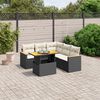 vidaXL Set Divano da Giardino 6 pz con Cuscini Nero in Polyrattan