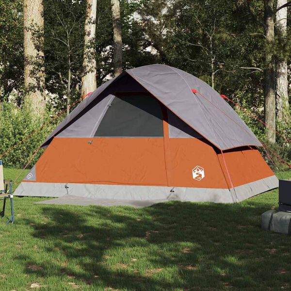 vidaXL Tenda Familiare a Cupola 6 Persone Arancione Impermeabile