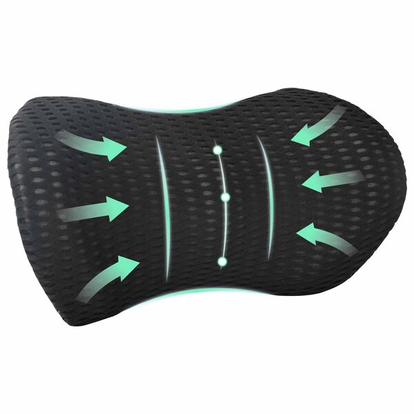 vidaXL Cuscino con cuscino Nero 47 x 24 x 13 cm Reticolo 4D