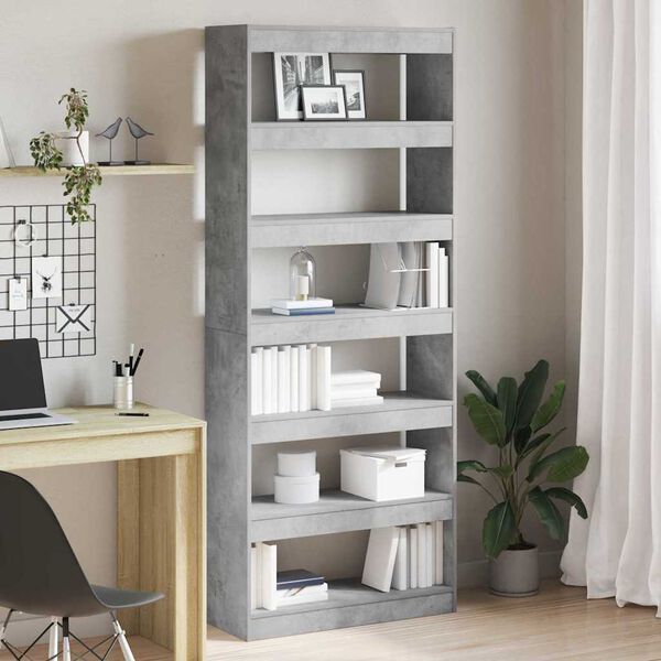 vidaXL Armadio per Libri Grigio cemento 80 x 30 x 198 cm