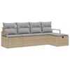 vidaXL Set di divani 5 pcs Beige e Grigio Chiaro polyrattan